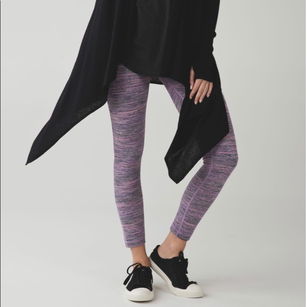 Lululemon High Times Pant Space Dye Camo Tender Violet Black Grape Size 4